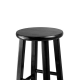 Black wood bar stool top view