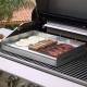 Stainless stove top griddle at grill station