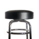 Chrome bar stool with black seat top view