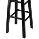 Black wood bar stool bottom view