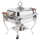 4 qt Square Wood Handle Stainless Chafer for Rent