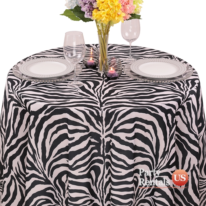 Colored Prints Animal Tablecloth for Rent