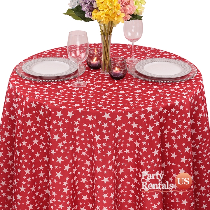Colored Prints Stars Tablecloth for Rent